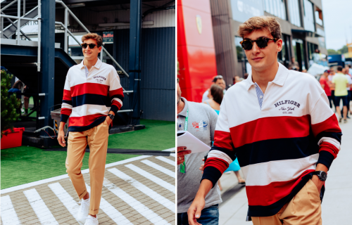 George Russell身穿TOMMY HILFIGER<b class=